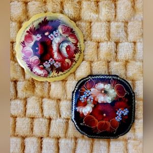 Two Artist Painted Pins 2004 Gorgeous!